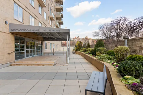 a view of a balcony with an outdoor space