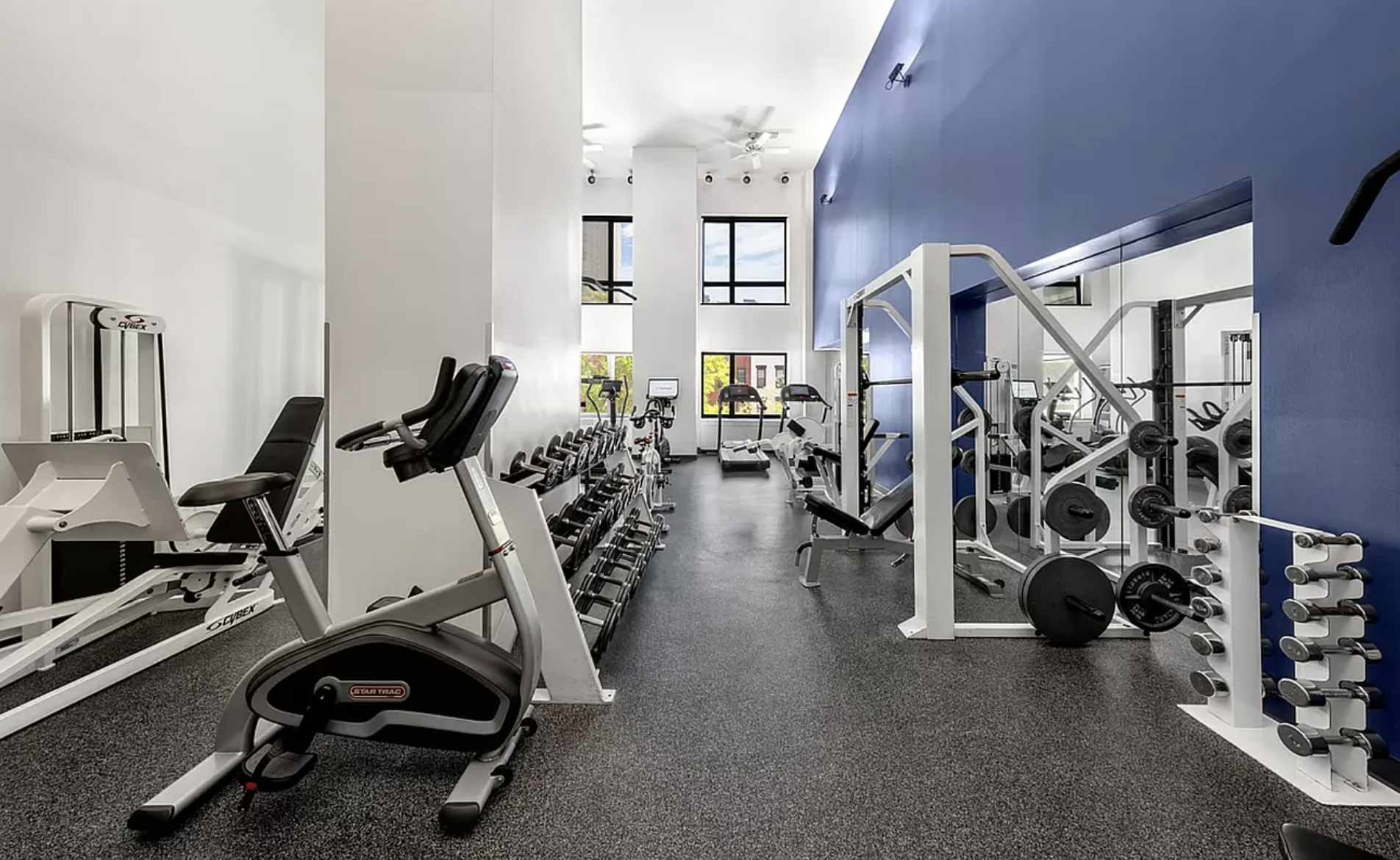 360 East 88th Street, Unit 22C Manhattan, NY 10128 - Photo 24 of 33 a view of a room with gym equipment