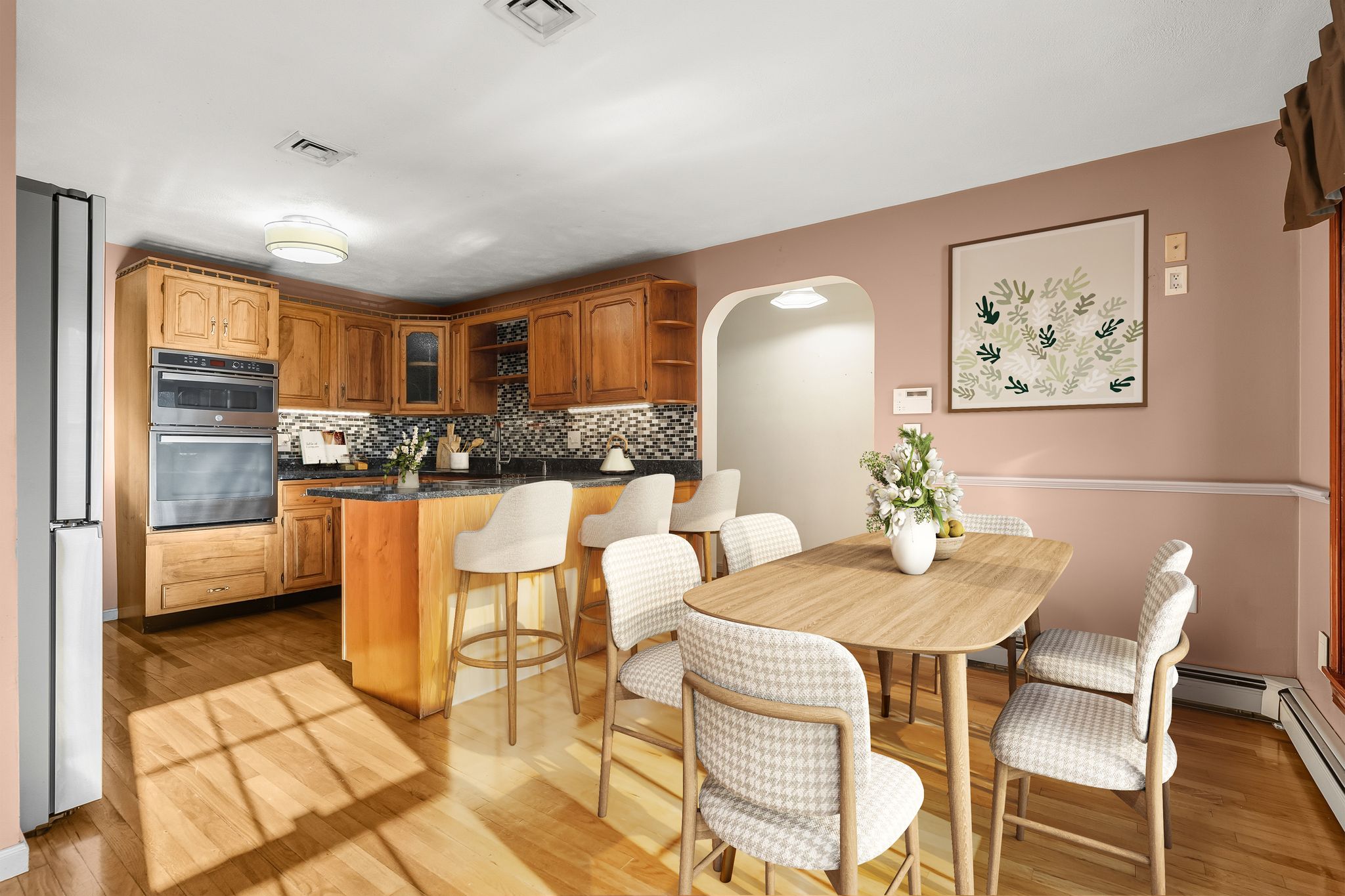 129 H J Albee Drive Braintree, MA 02184 - Photo 3 of 36 a view of kitchen with cabinets and wooden floor