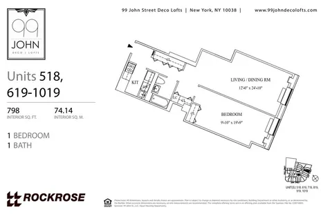 $890,000 | 99 John Street, Unit 819 | Financial District