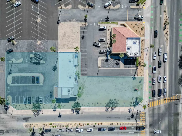 an aerial view of residential building and city view