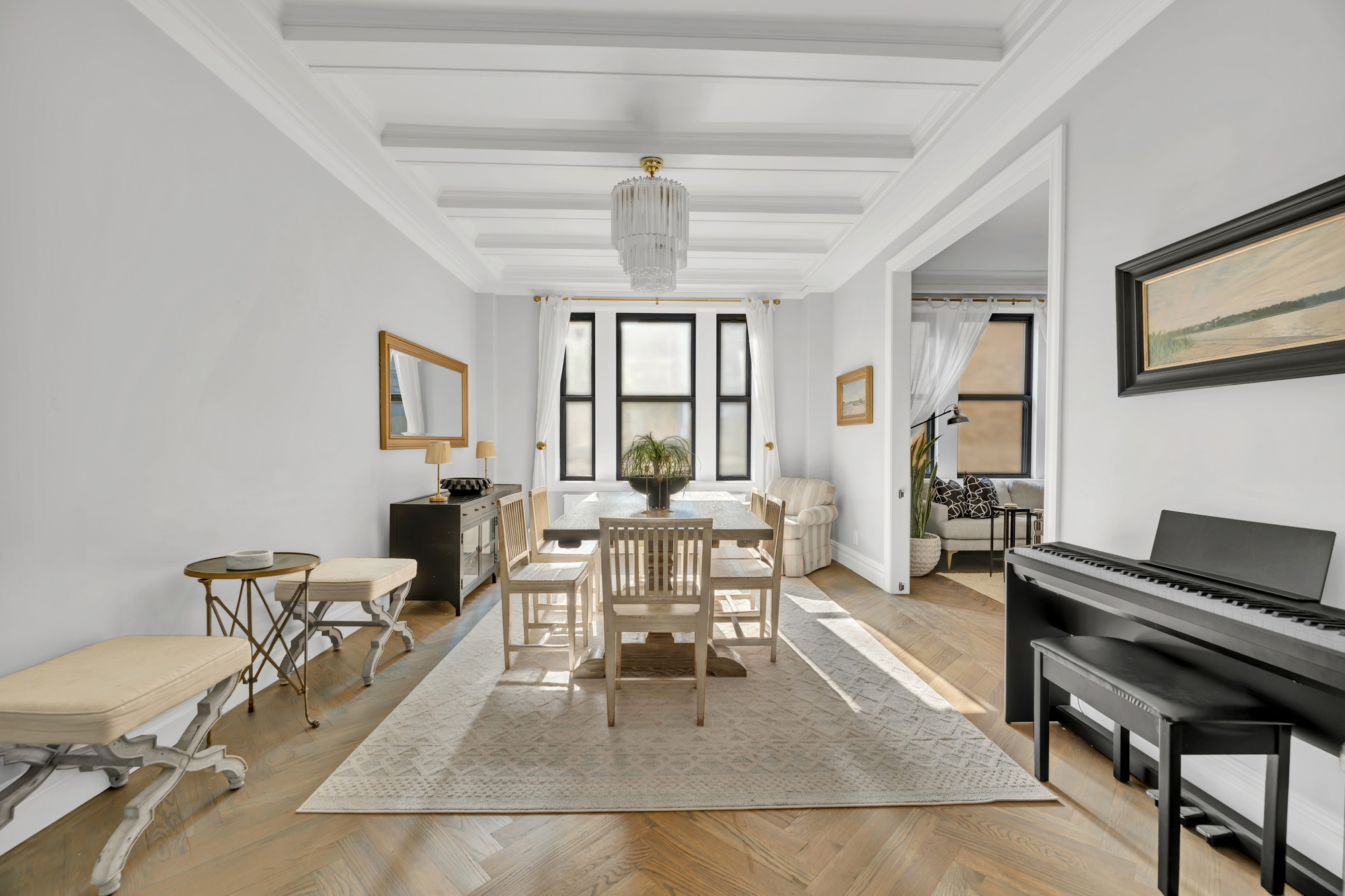 420 Riverside Drive, Unit 2G Manhattan, NY 10025 - Photo 3 of 20 a living room with furniture a piano and a window