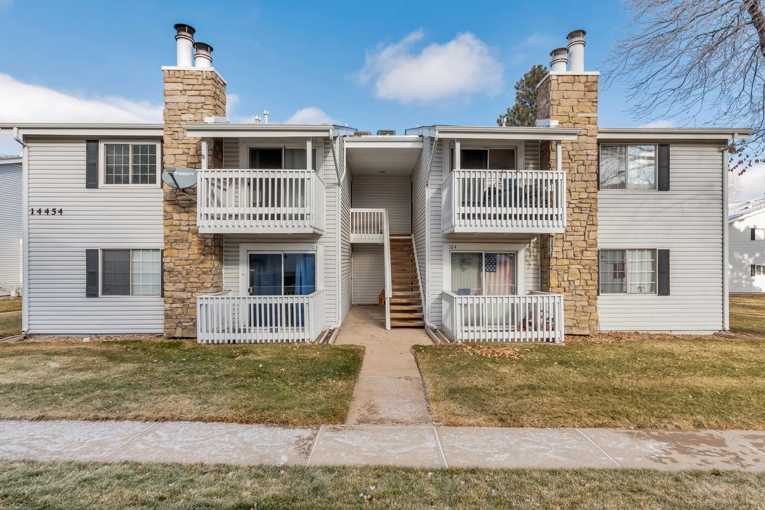 a front view of a house