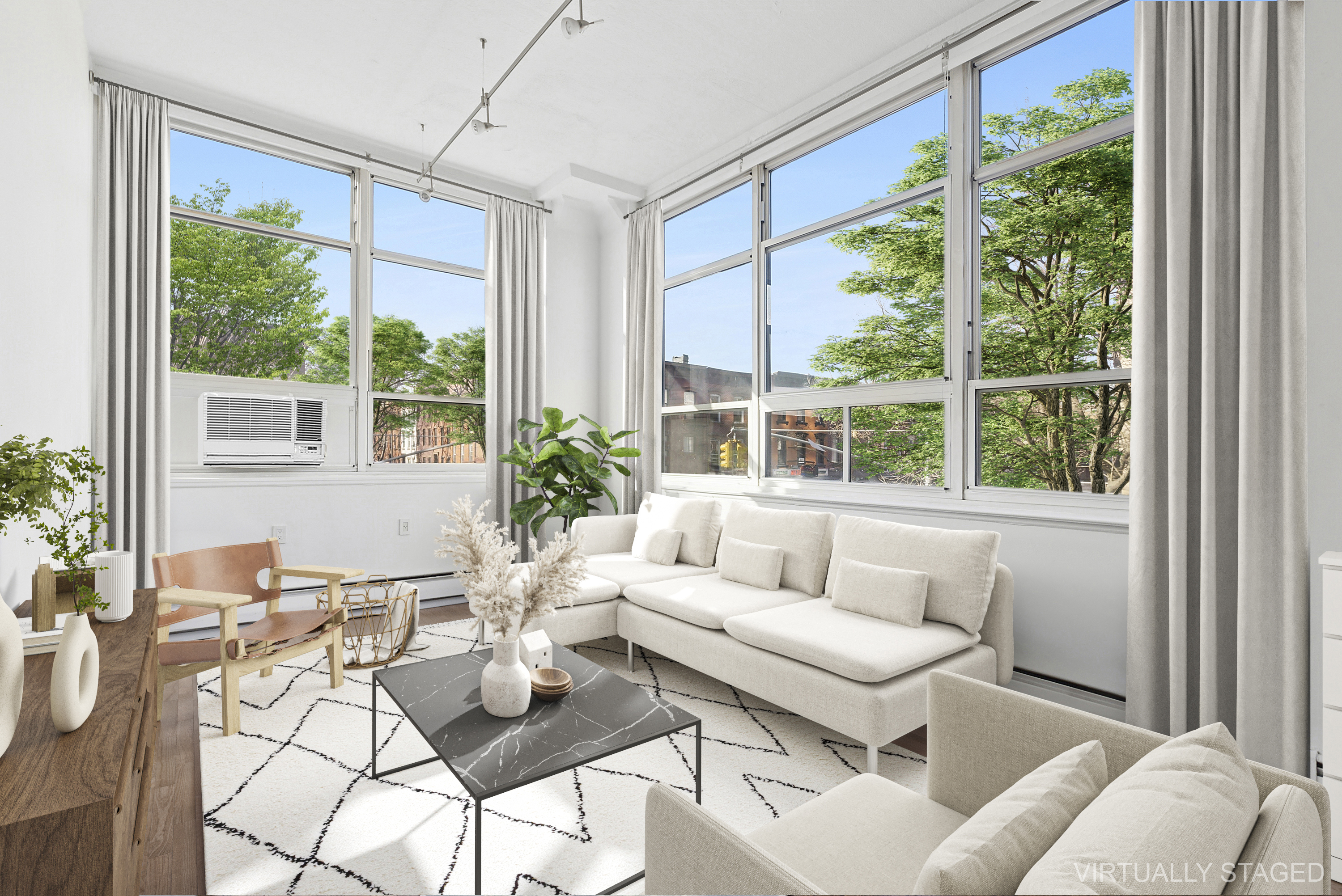 505 Court Street, Unit 3D Brooklyn, NY 11231 - Photo 2 of 14 a living room with furniture and a large window