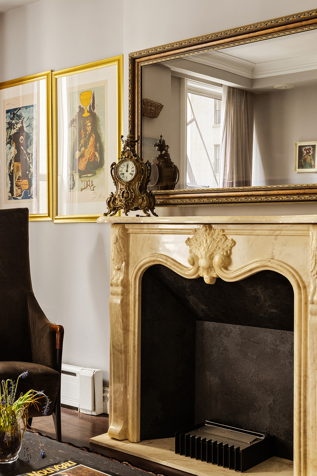 251 West 98th Street, Unit 7B Manhattan, NY 10025 - Photo 7 of 14 a living room with furniture and a fireplace