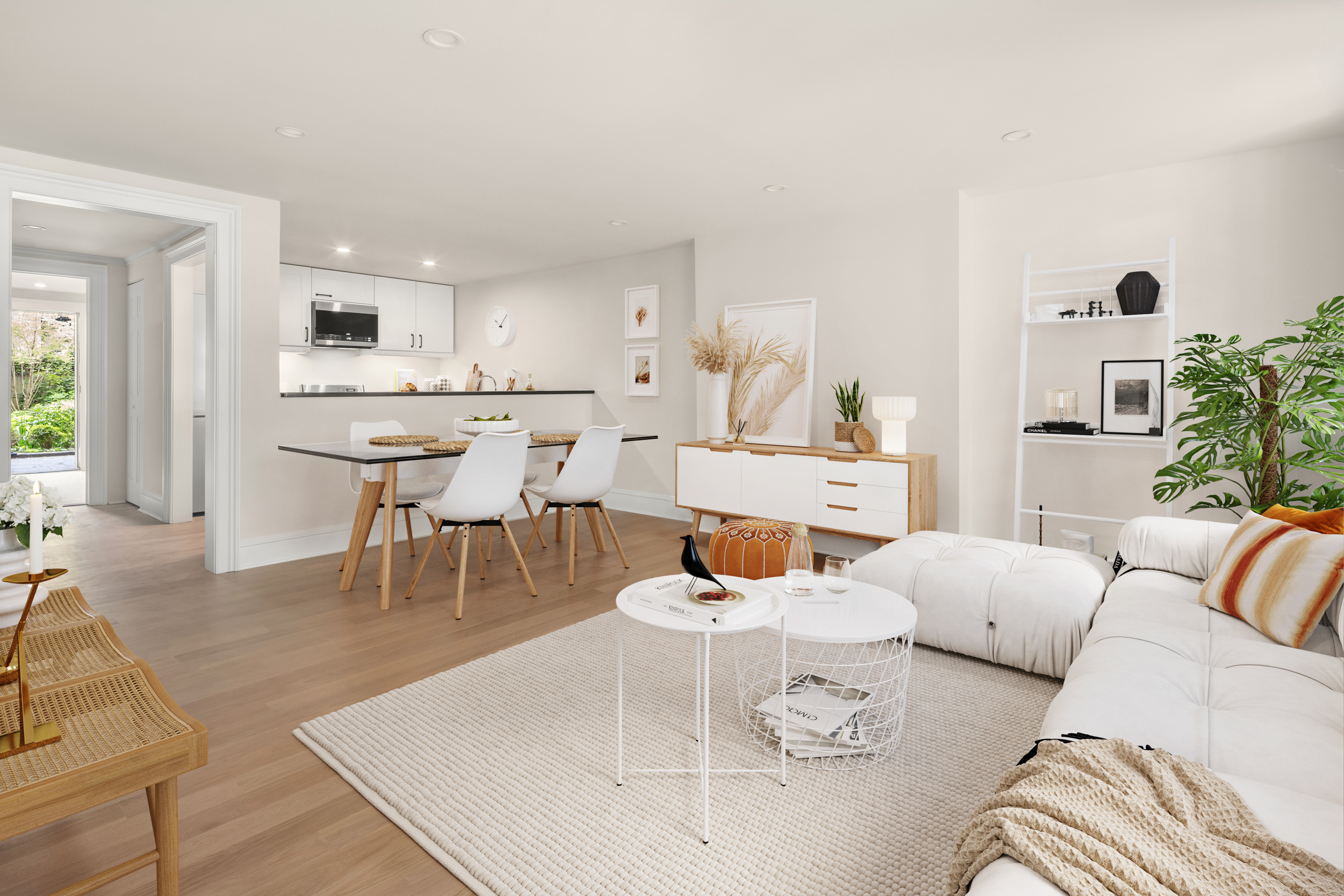 204 Warren Street Brooklyn, NY 11201 - Photo 20 of 29 a living room with furniture a rug and white walls