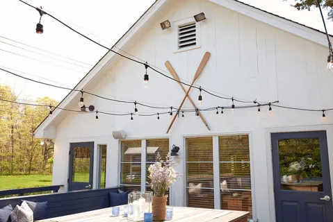 a view of large windows