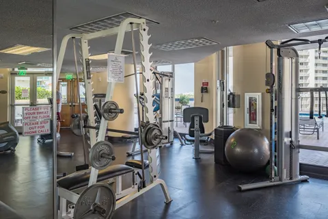 a city view with tall buildings