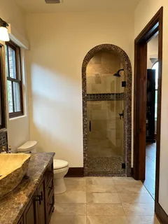 a view of a park with tree s