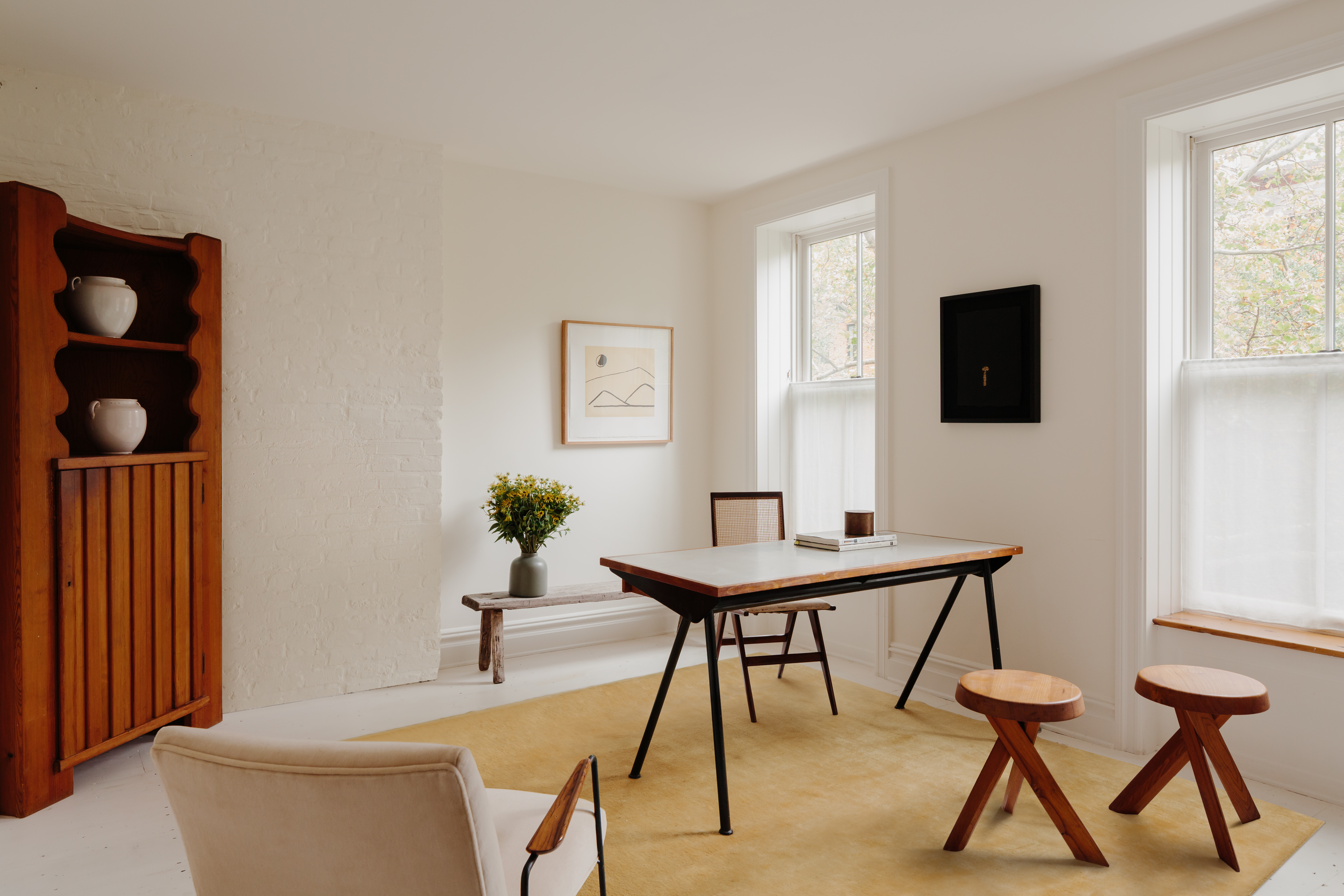 246 Bergen Street Brooklyn, NY 11217 - Photo 14 of 20 a view of a workspace room with furniture and wooden floor
