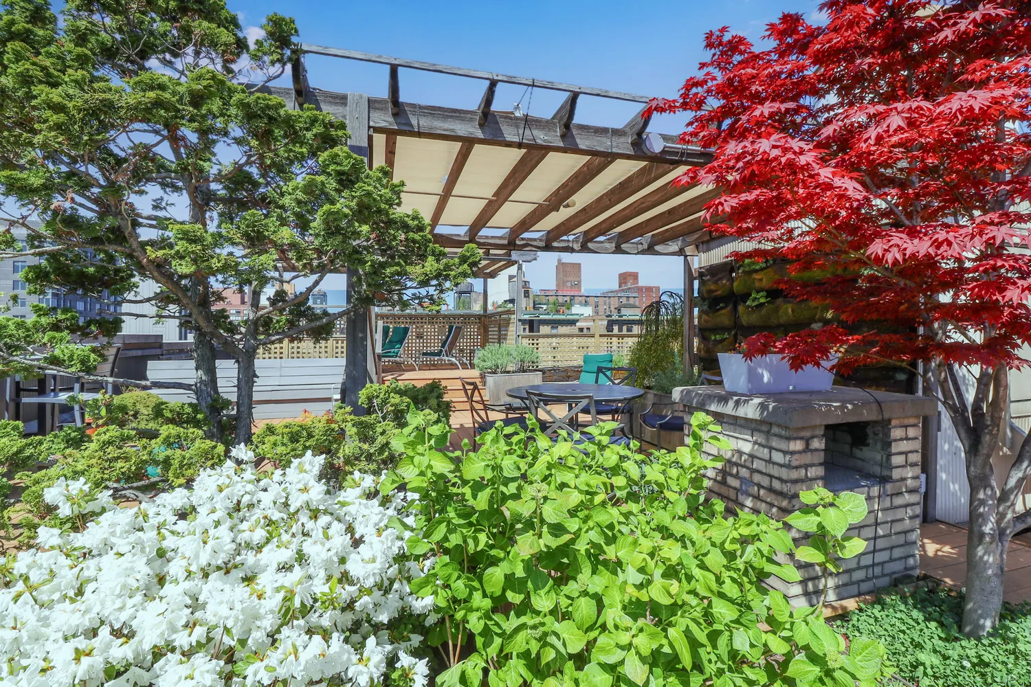 a view of yard with outdoor seating
