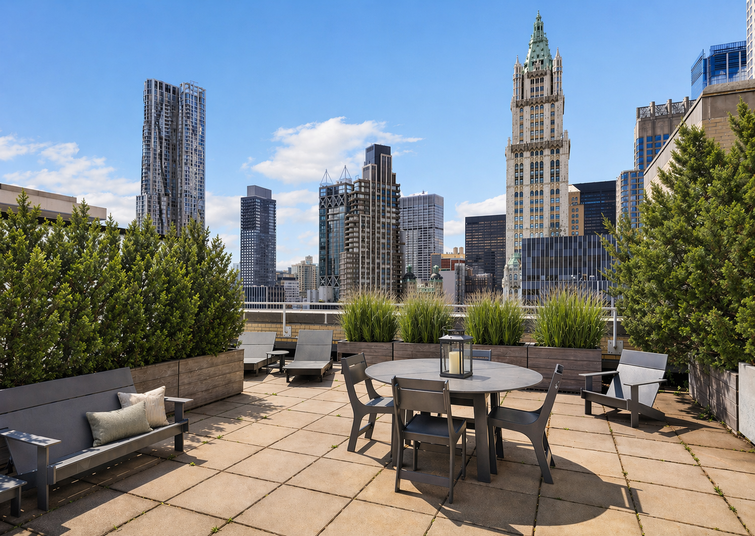 80 Chambers Street, Unit 11A Manhattan, NY 10007 - Photo 19 of 24 a view of a patio