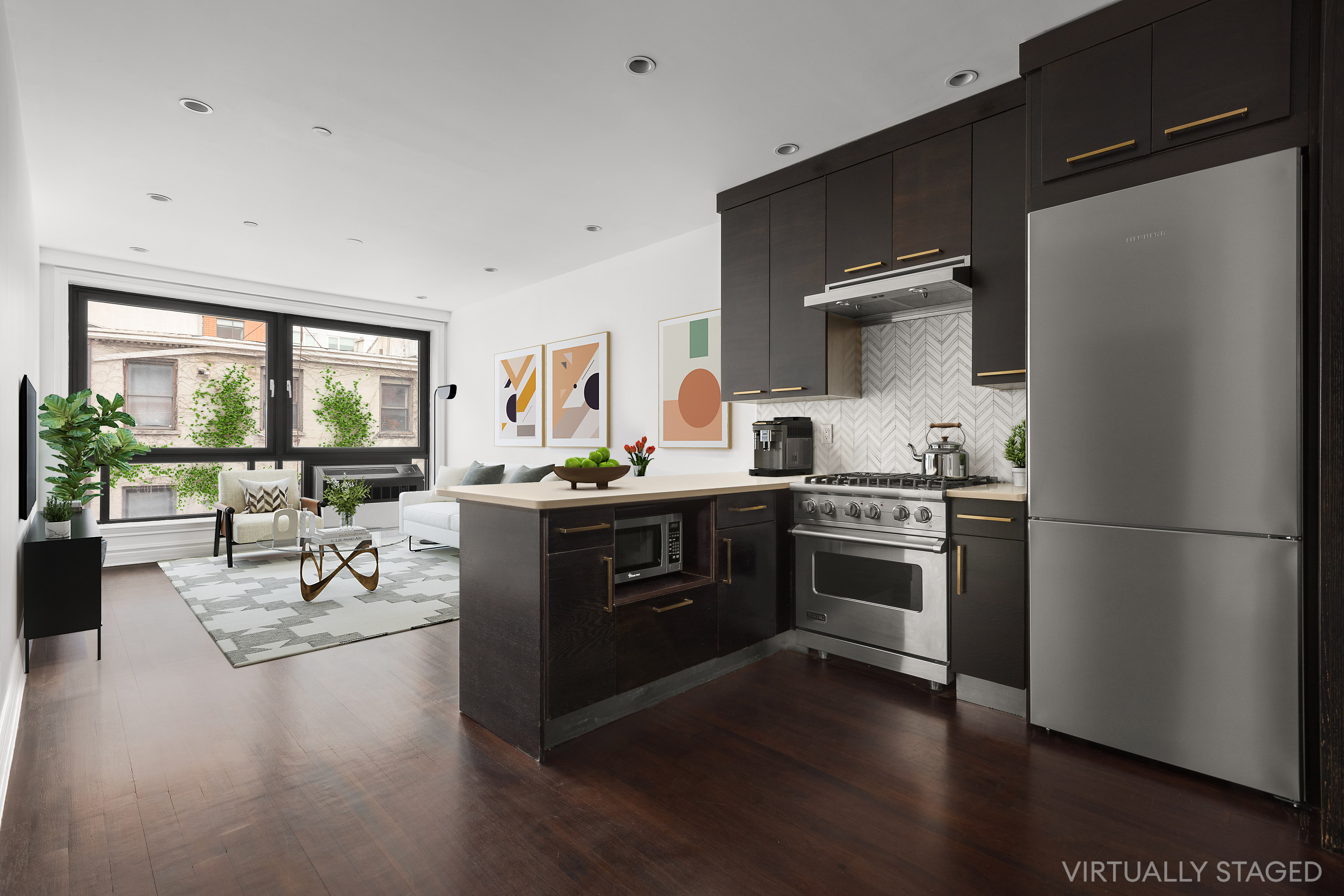 225 Pacific Street, Unit 3C Brooklyn, NY 11201 - Photo 2 of 10 a kitchen with a refrigerator and a stove