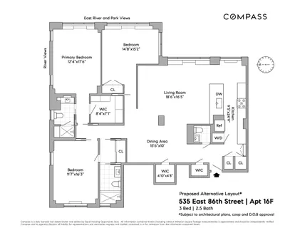 $2,995,000 | 535 East 86th Street, Unit 16F | Upper East Side