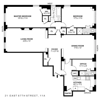 $2,295,000 | 21 East 87th Street, Unit 11A | Upper East Side