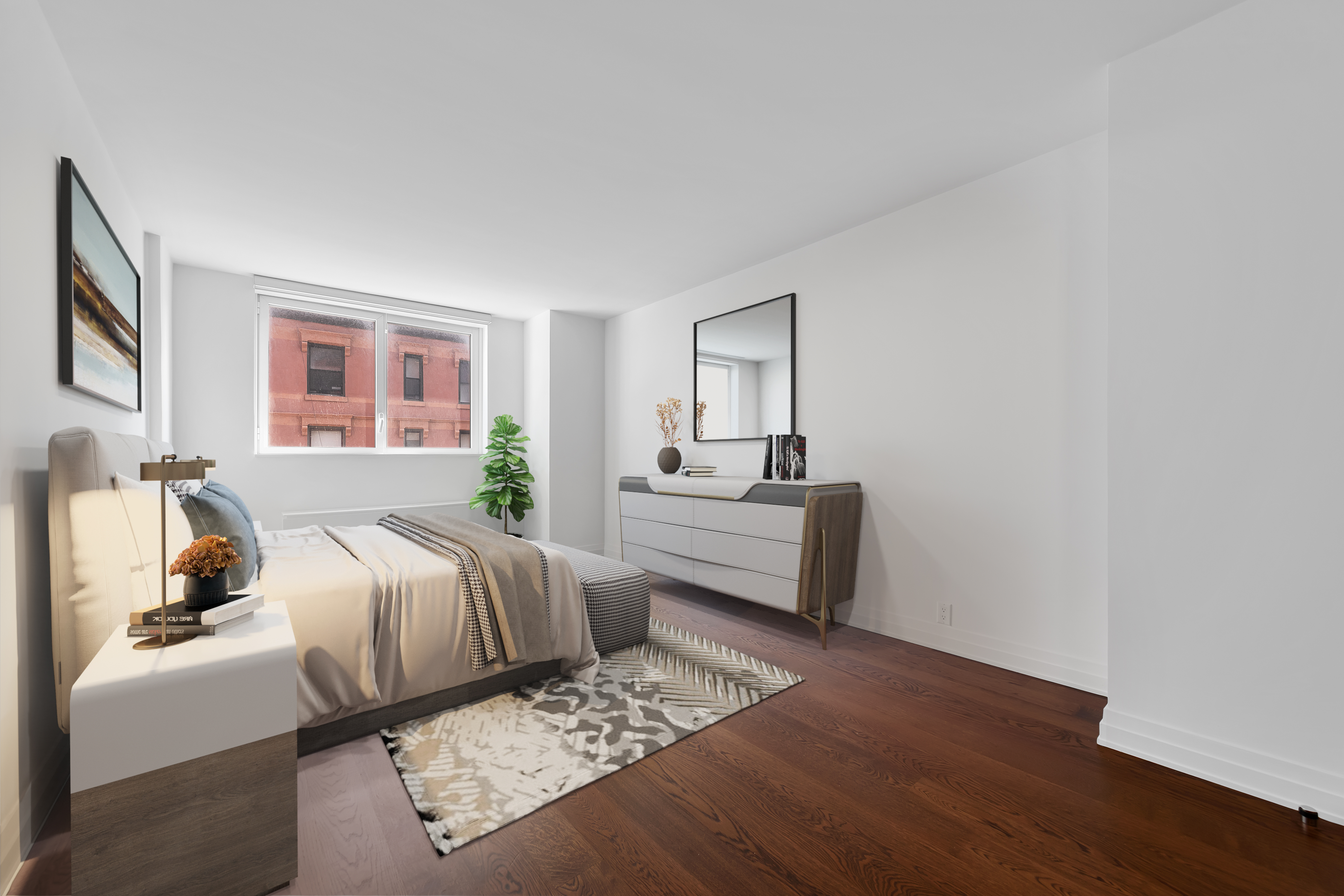 200 East 94th Street, Unit 315 Manhattan, NY 10128 - Photo 7 of 25 a bedroom with a bed and a couch