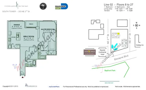 $3,500 | 253 Northeast 2nd Avenue, Unit 802, Miami, FL 33132