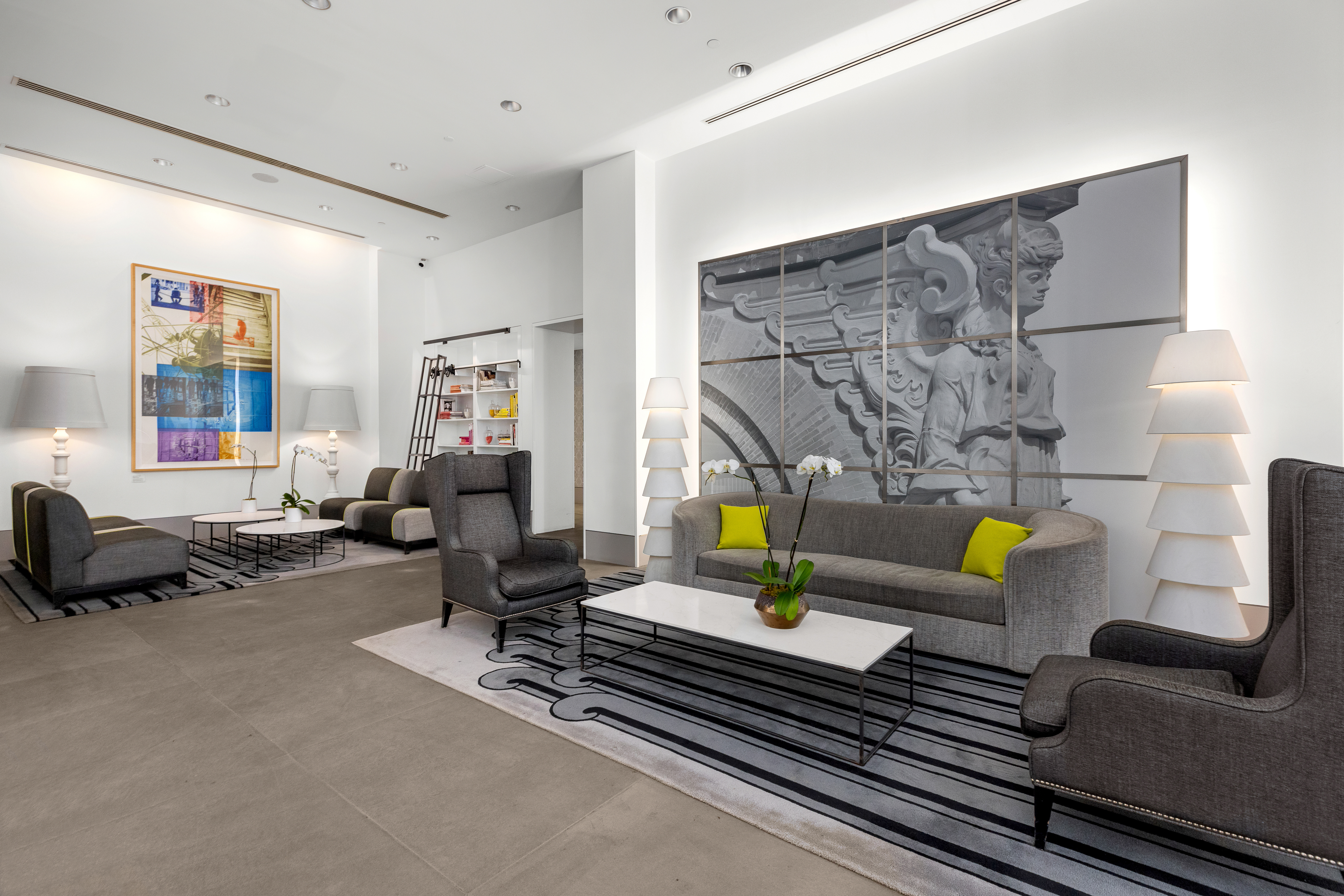 150 Nassau Street, Unit 19A Manhattan, NY 10038 - Photo 10 of 16 a living room with furniture and a couch