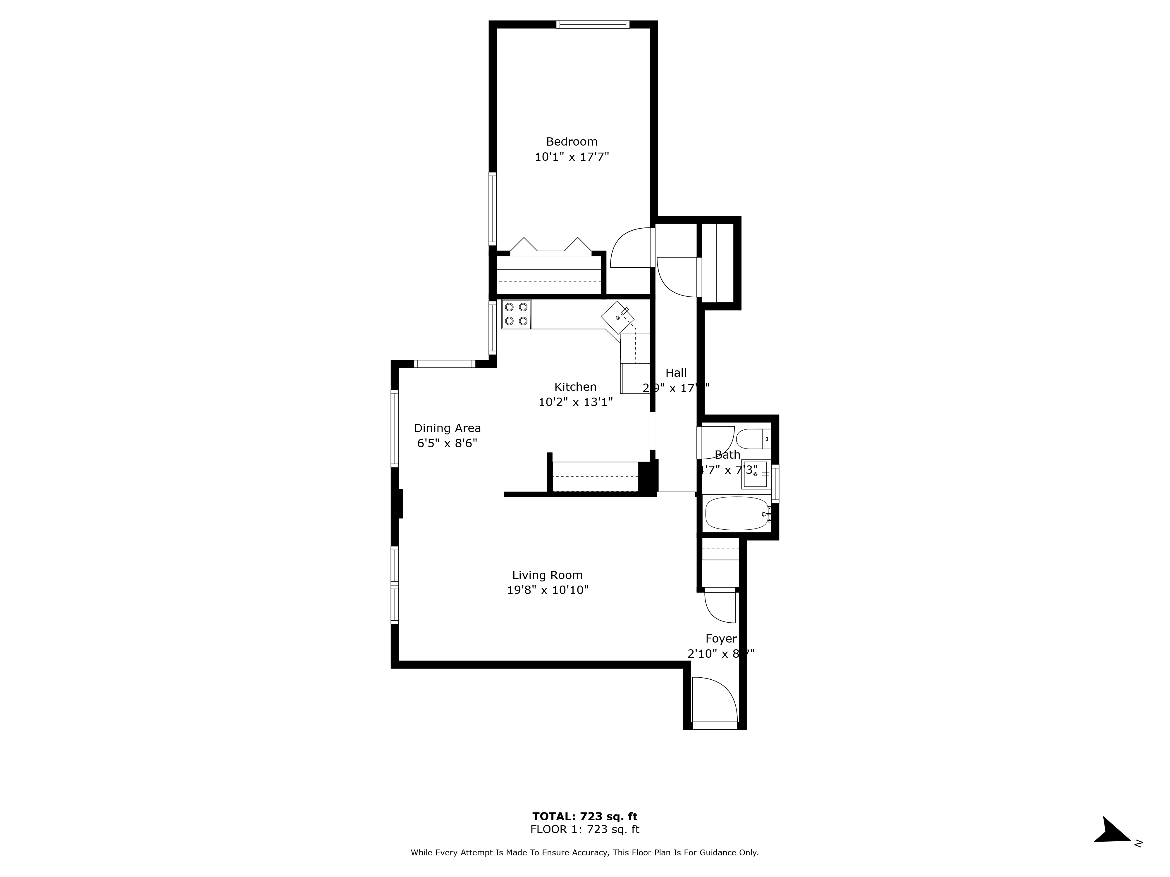 210 Clinton Avenue, Unit 4B Brooklyn, NY 11205 - Photo 8 of 8 a picture of floor plan