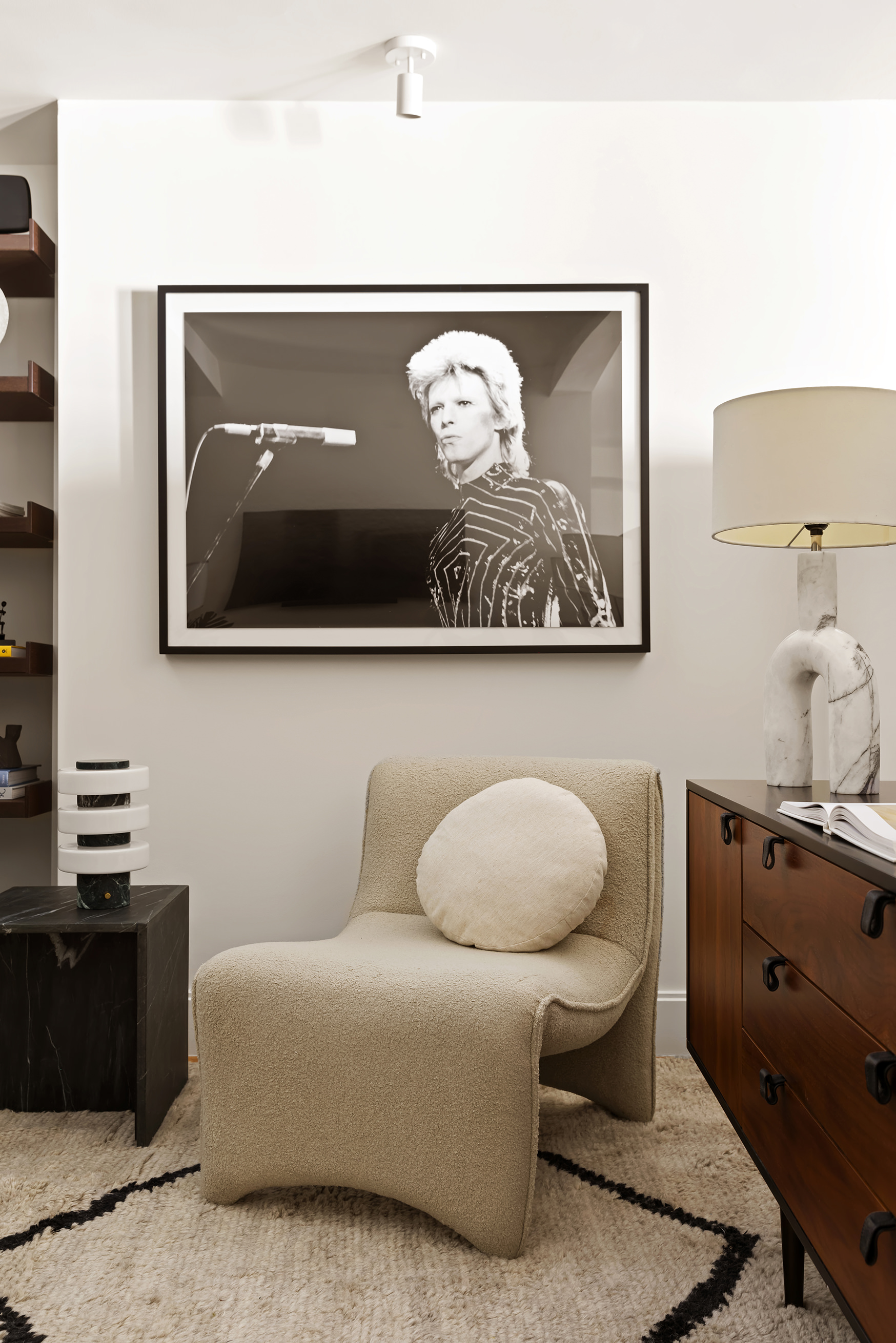 92 Laight Street, Unit 5E Manhattan, NY 10013 - Photo 13 of 26 a living room with furniture and painting on the wall