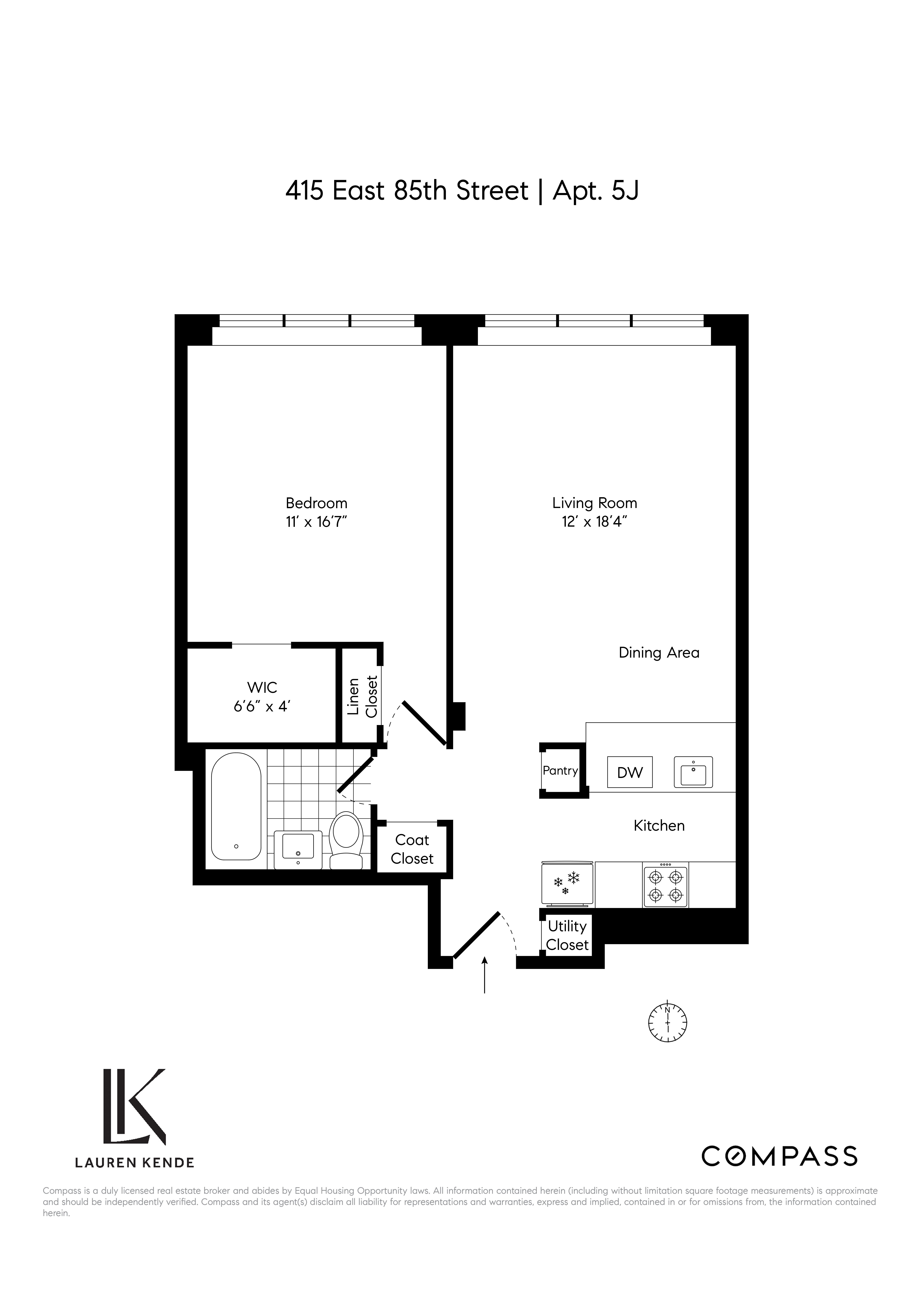 415 East 85th Street, Unit 5J Manhattan, NY 10028 - Photo 19 of 19 a picture of floor plan