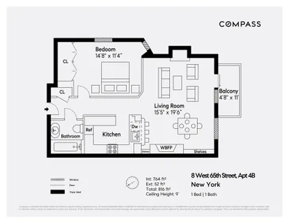$1,225,000 | 8 West 65th Street, Unit 4B | Upper West Side
