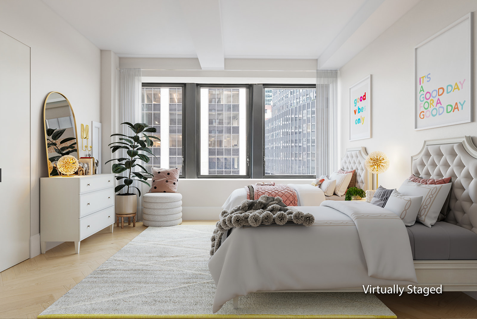 101 Wall Street, Unit 4B Manhattan, NY 10005 - Photo 8 of 20 a bedroom with bed and a large window