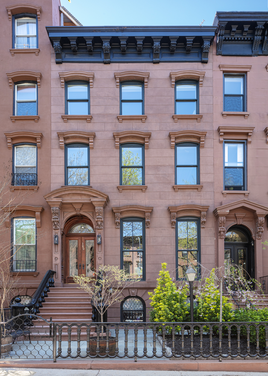 a front view of a building