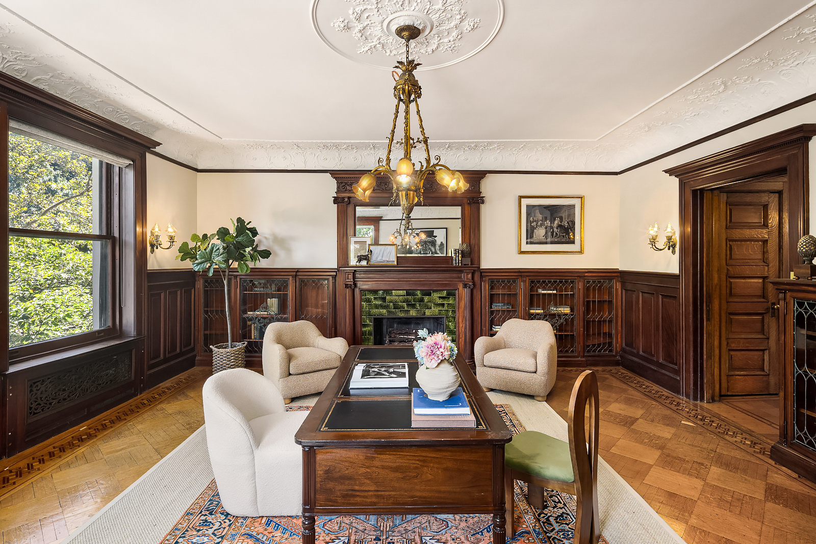 18 Prospect Park West Brooklyn, NY 11215 - Photo 18 of 33 a living room with furniture a chandelier and a window
