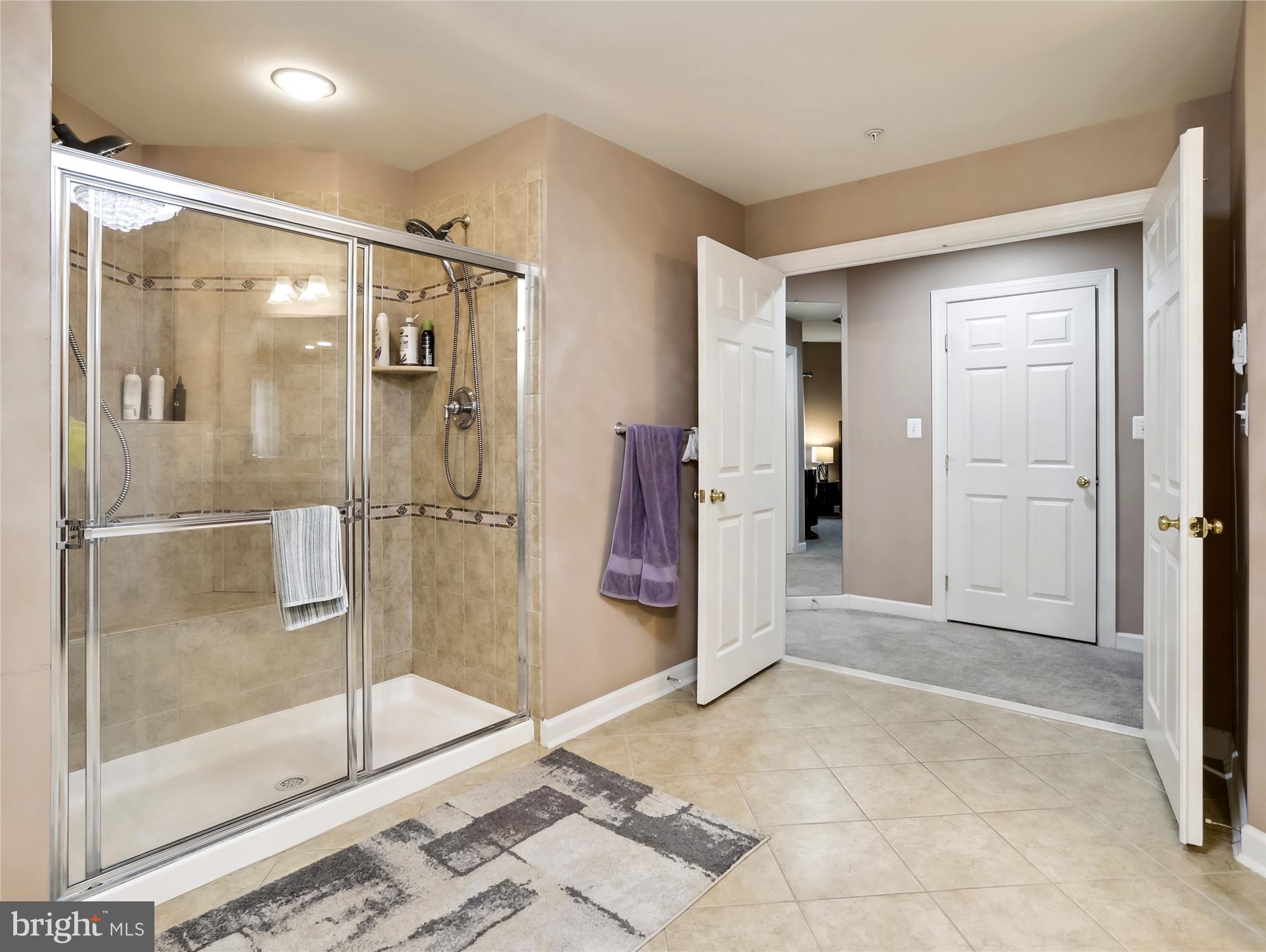 14302 Derby Ridge Road Bowie, MD 20721 - Photo 49 of 67 a bathroom with a glass shower door