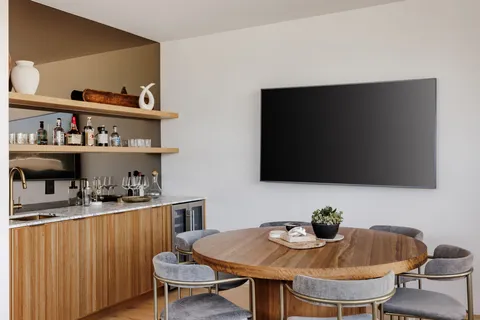 a view of a couches in the roof deck