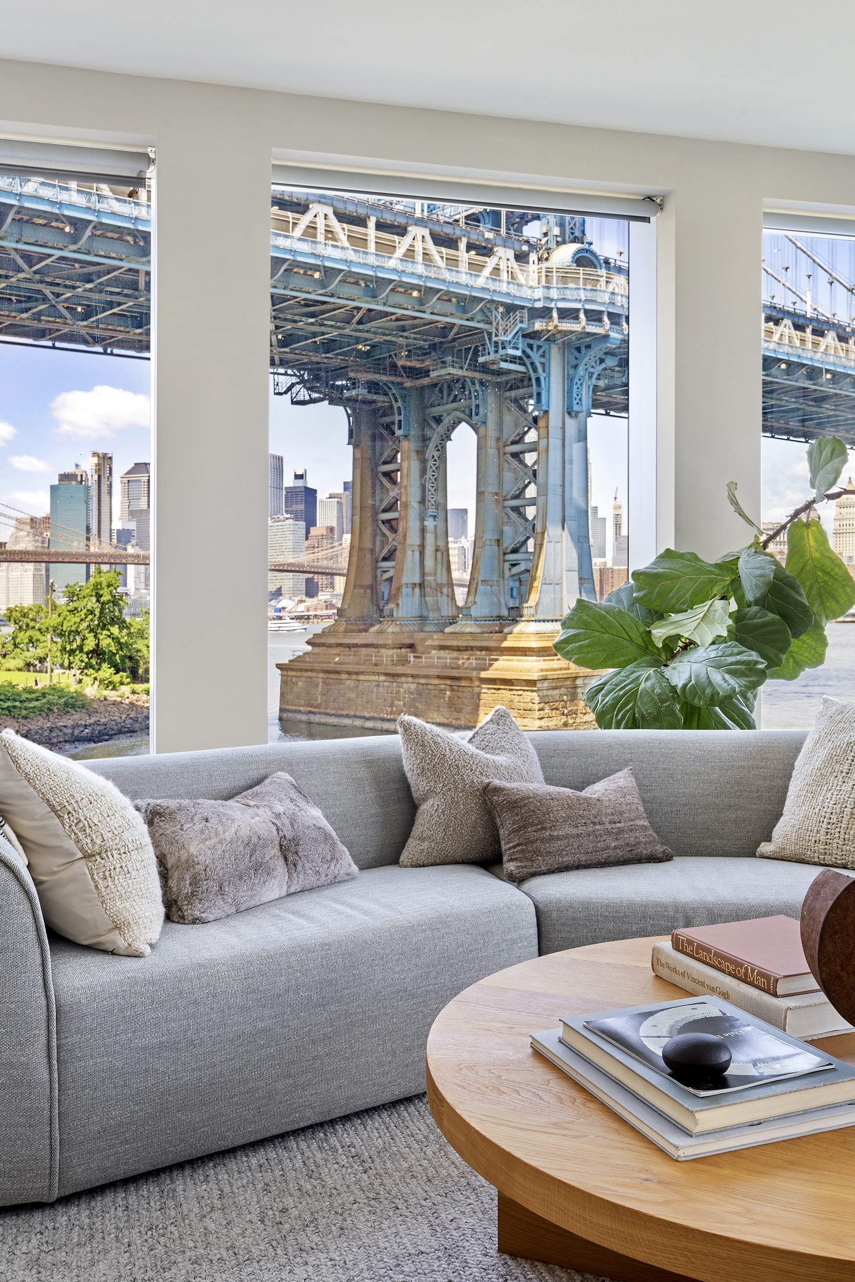 1 John Street, Unit 3B Brooklyn, NY 11201 - Photo 3 of 27 a living room with furniture and a fireplace