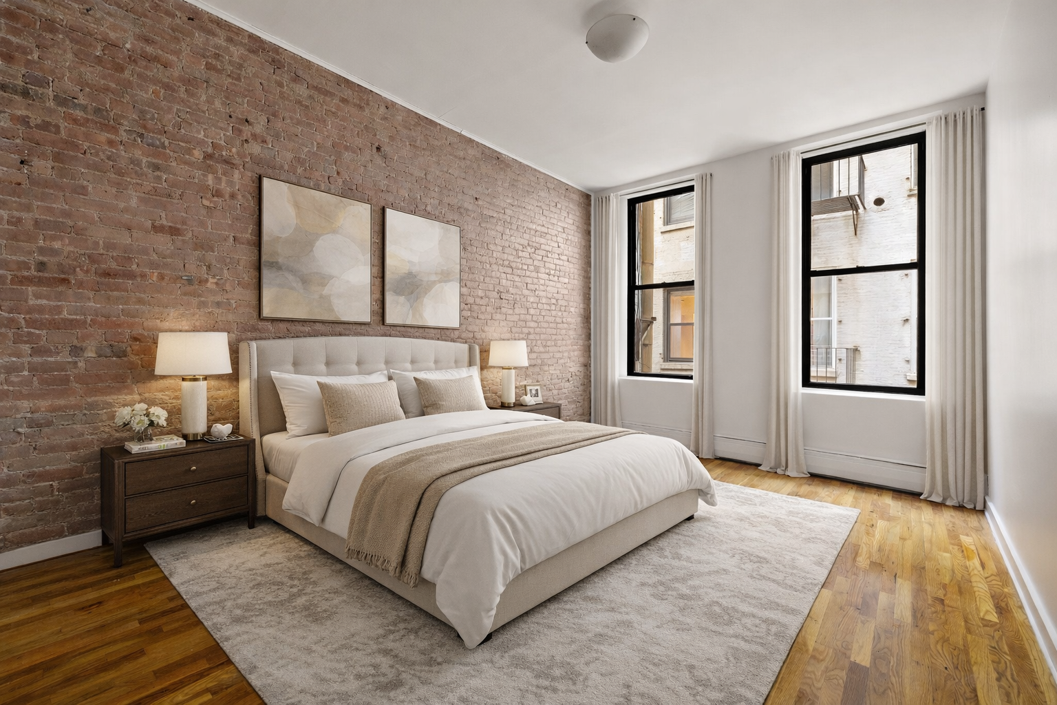 17 Murray Street, Unit 3 Manhattan, NY 10007 - Photo 9 of 12 a bedroom with a bed wooden floor and window