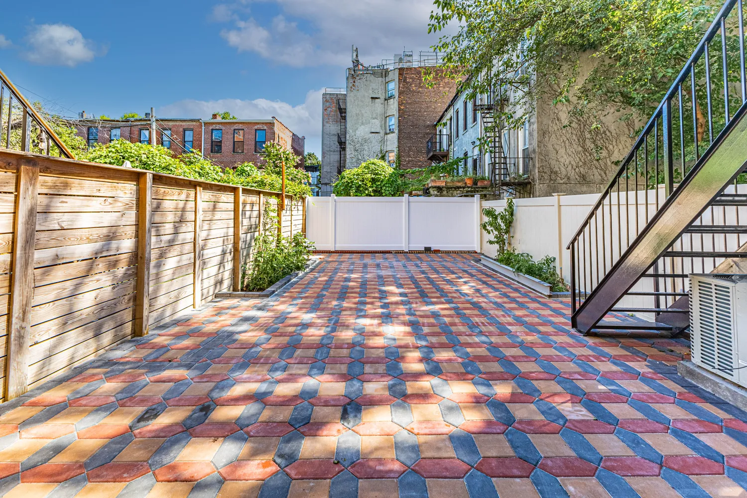 a view of a street from a balcony