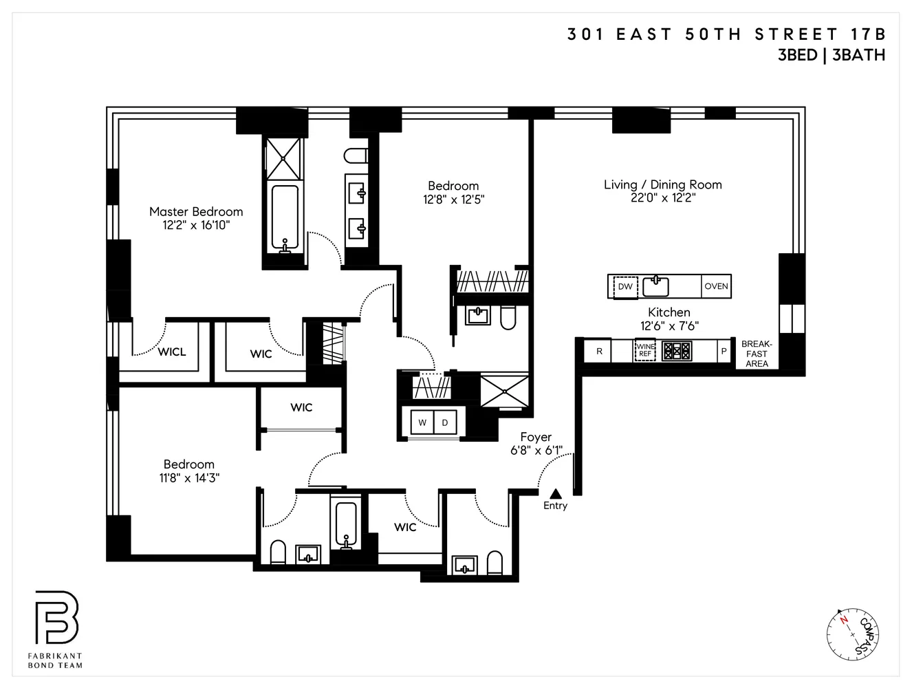 $3,495,000 | 301 East 50th Street, Unit 17B | Midtown East