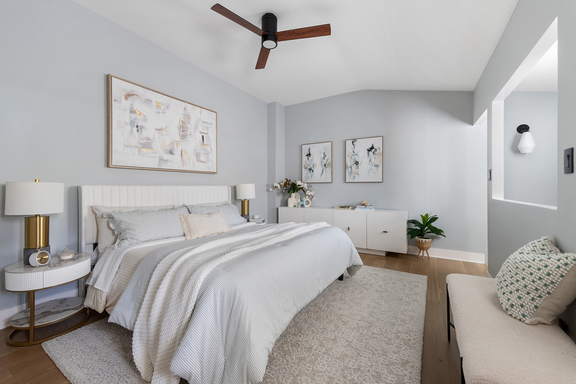 113 Prospect Park Southwest, Unit 12 Brooklyn, NY 11218 - Photo 8 of 13 a bedroom with bed and painting on the wall