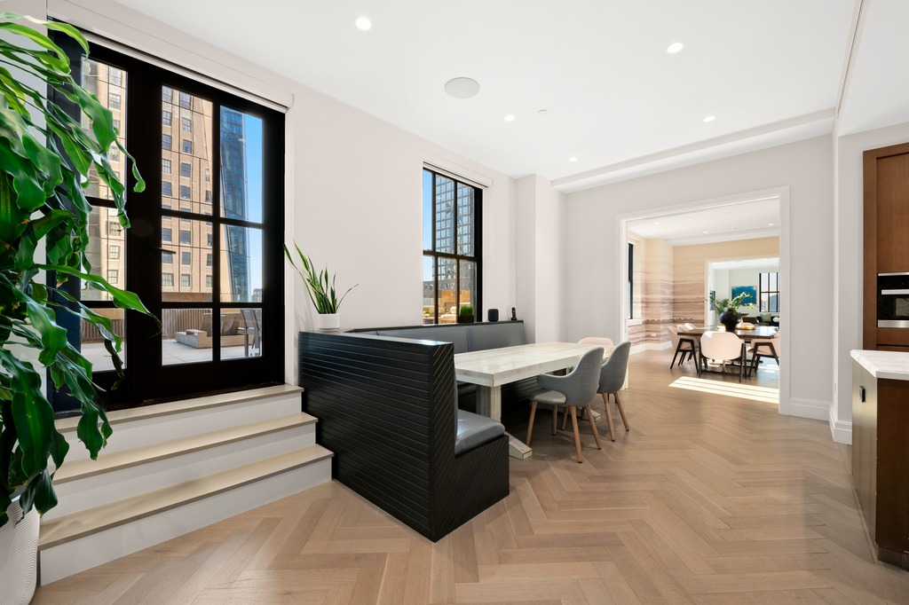 100 Barclay Street, Unit 21AD Manhattan, NY 10007 - Photo 9 of 40 a living room with furniture large window and potted plants
