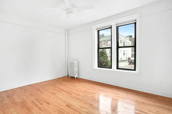 an empty room with a window