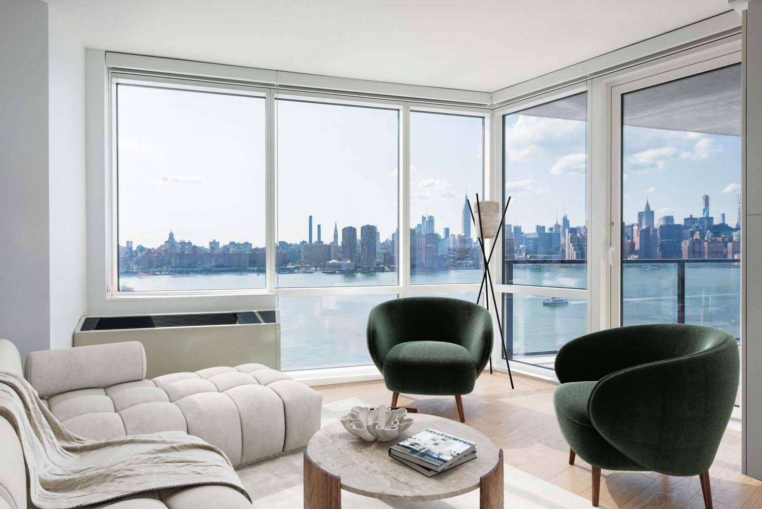 21 India Street, Unit 2101 Brooklyn, NY 11222 - Photo 1 of 22 a living room with furniture and a large window