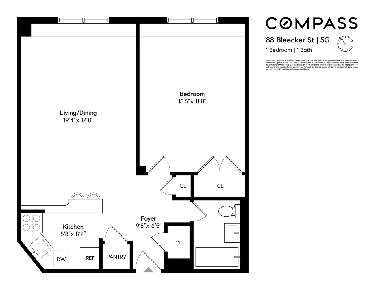 $849,000 | 88 Bleecker Street, Unit 5G | Greenwich Village