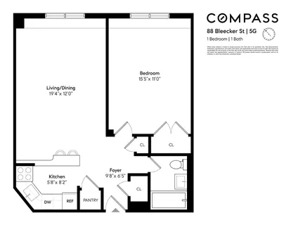 $849,000 | 88 Bleecker Street, Unit 5G | Greenwich Village