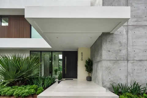 a potted plant sitting in front of a building