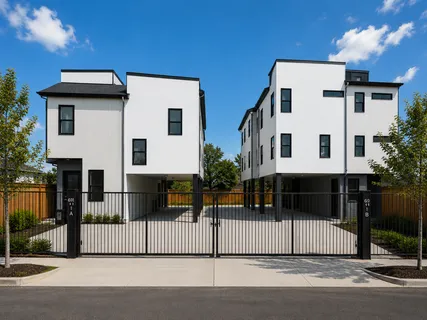 a front view of a house with a fence