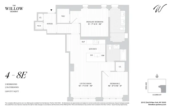 $2,120,000 | 201 East 23rd Street, Unit 5E | Gramercy