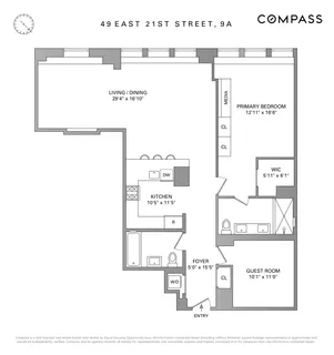$2,895,000 | 49 East 21st Street, Unit 9A | Flatiron