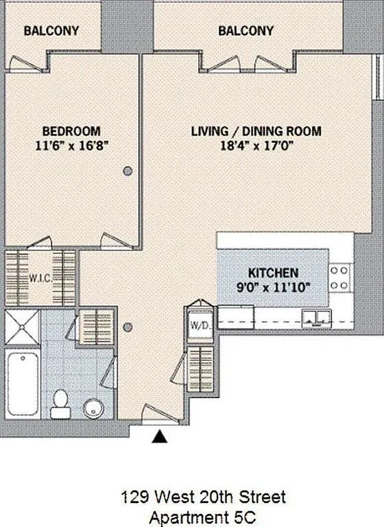 $1,545,000 | 129 West 20th Street, Unit 5C | Chelsea