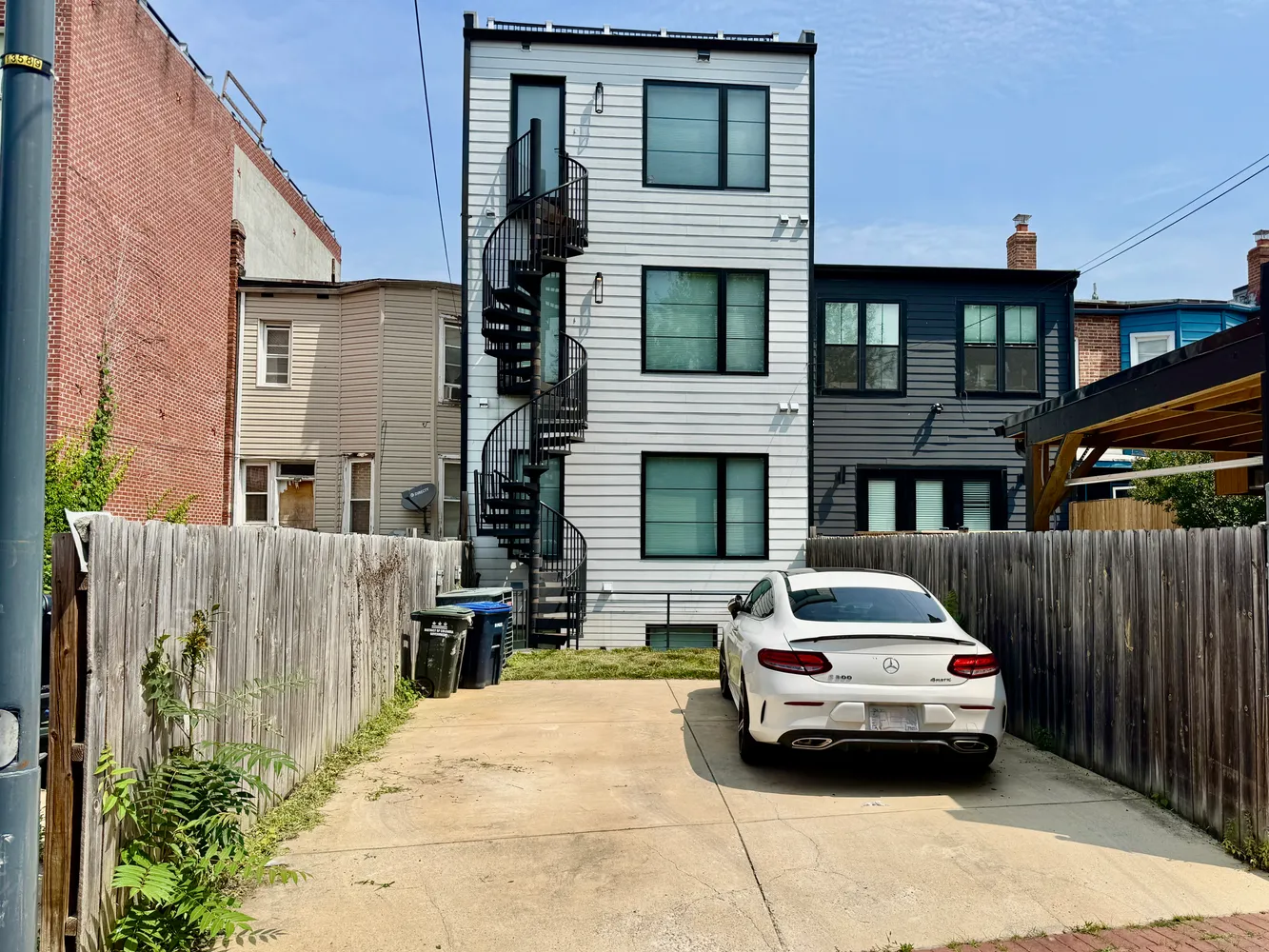 a front view of a building