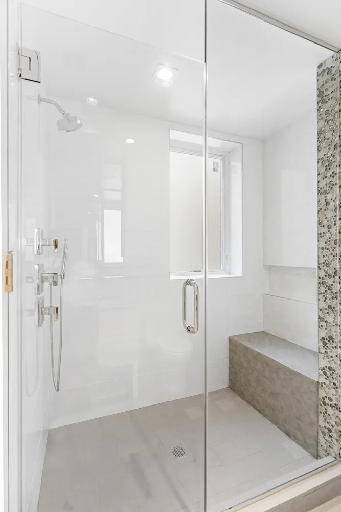 a bathroom with a shower