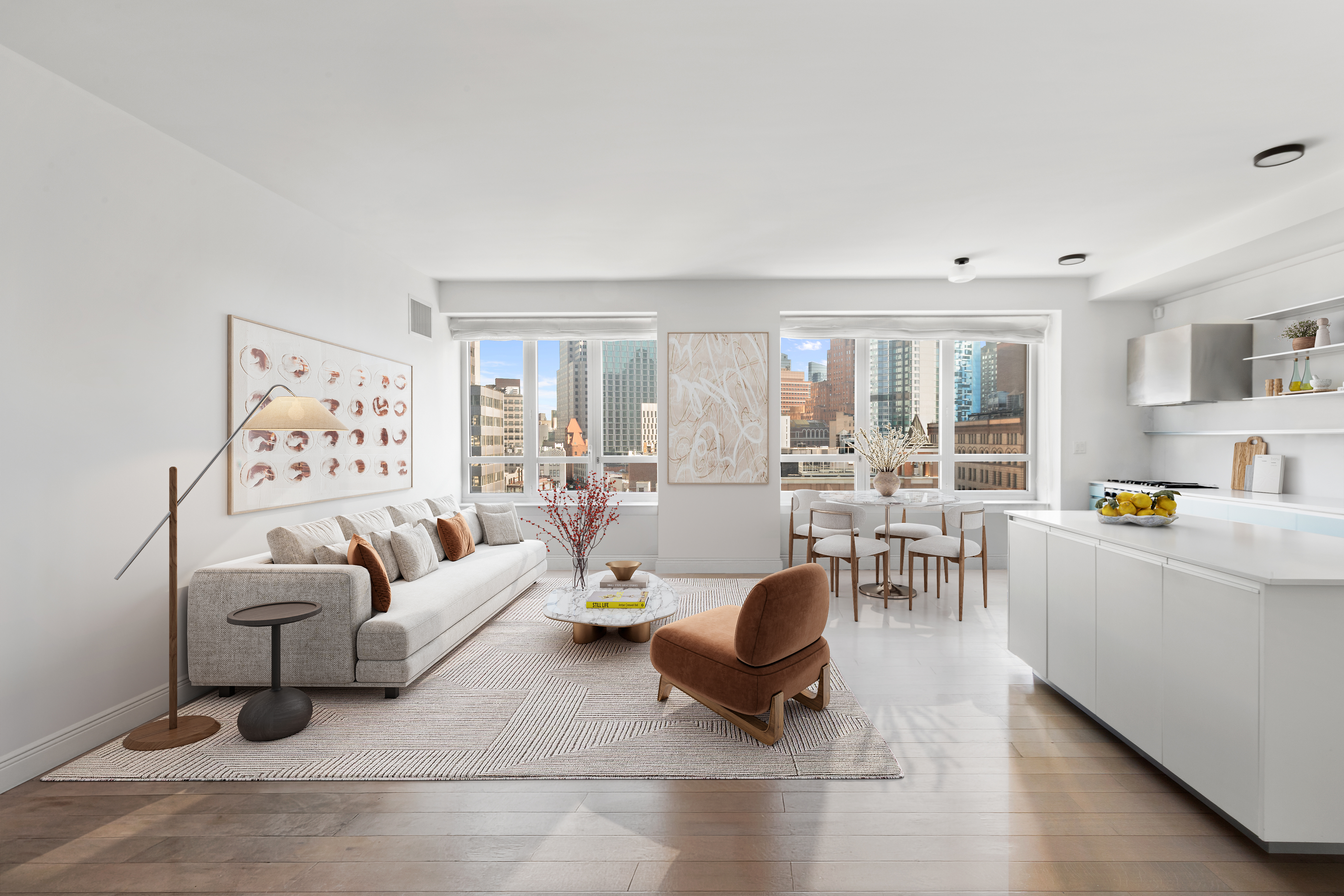 265 State Street, Unit 1008 Brooklyn, NY 11201 - Photo 1 of 19 a living room with furniture and a table