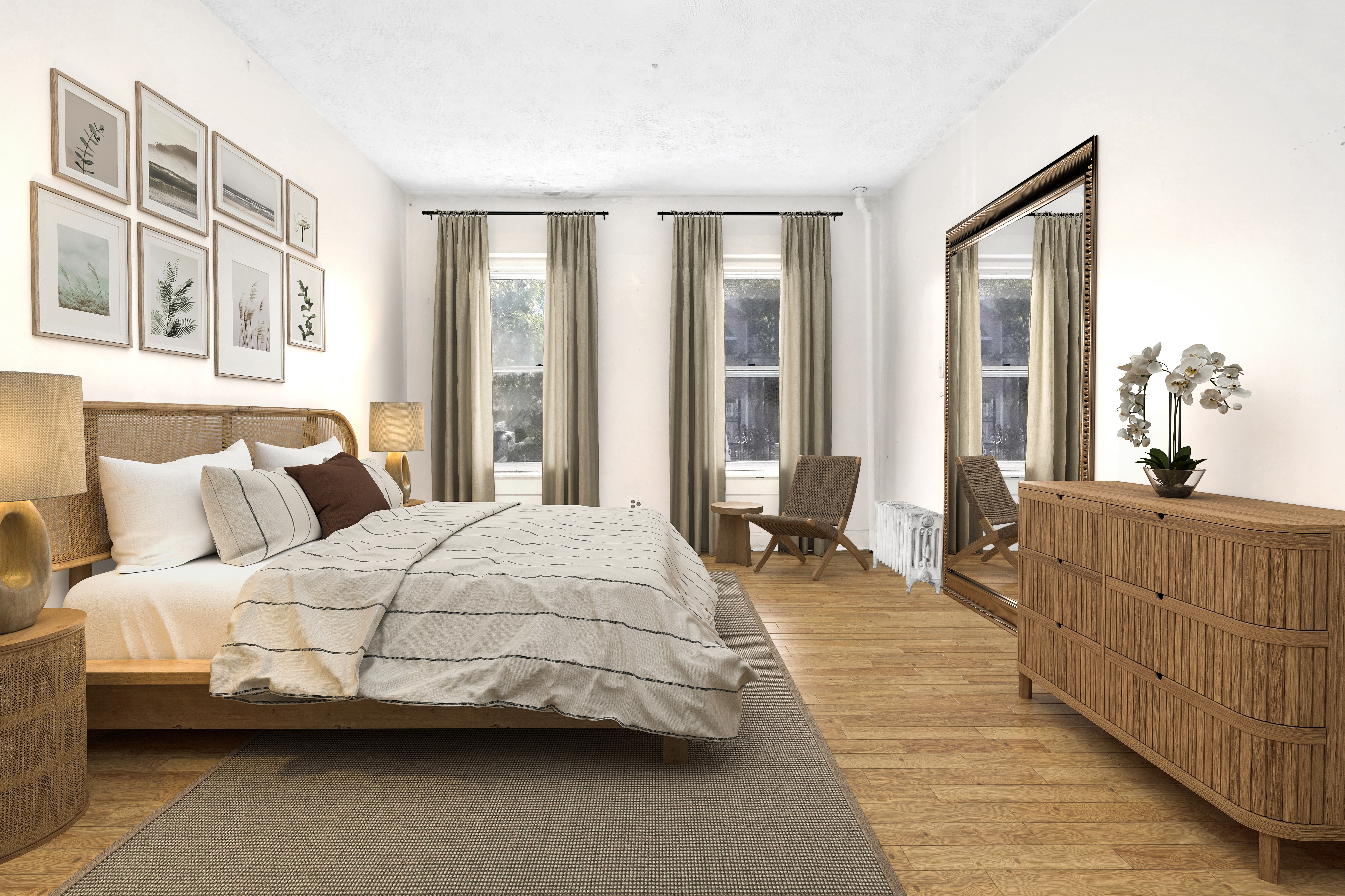 610 Ashford Street Brooklyn, NY 11207 - Photo 1 of 28 a bedroom with a large bed and a large window